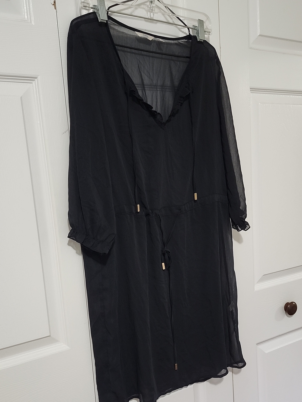 La Vie En Rose Black Sheer Swim Coverup
